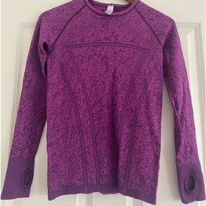 Ivivva girls longsleeve fly tech purple and pink pattern size 14